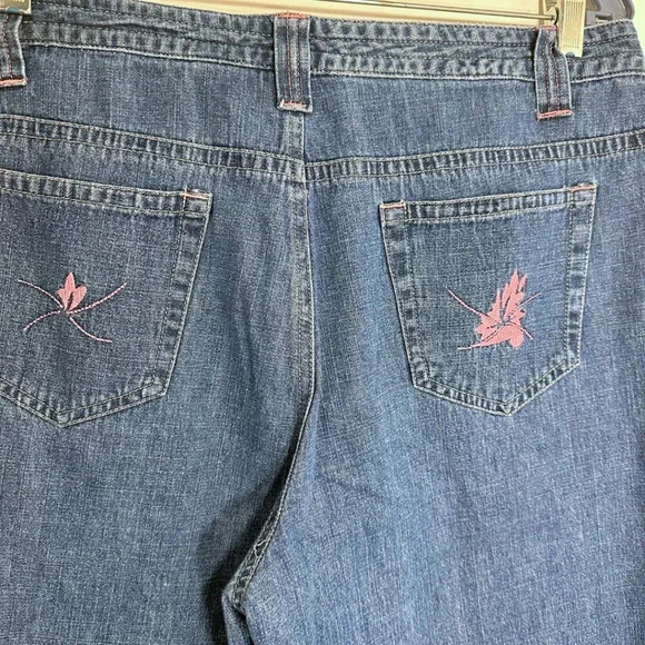 Bill Blass Vintage Women's Jeans Cropped Wide Leg Embroidered Y2K Size 8 - Picture 3 of 6